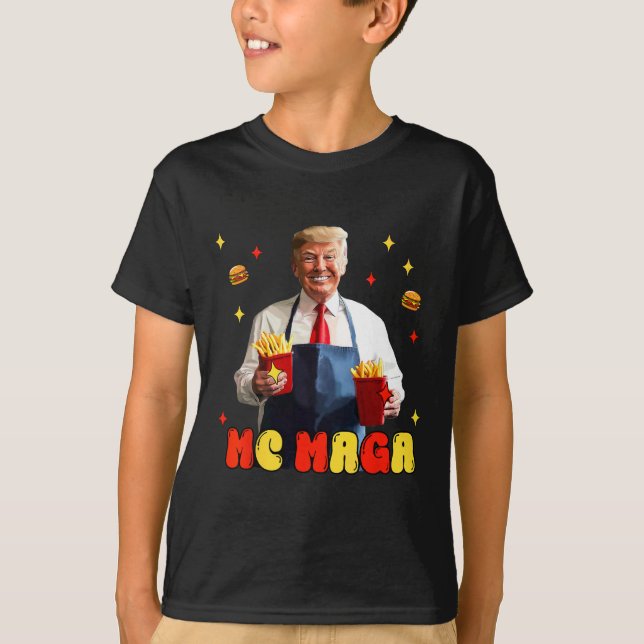 Funny Trump Mc Mega Fries Fast Food T Shirt (Framsida)