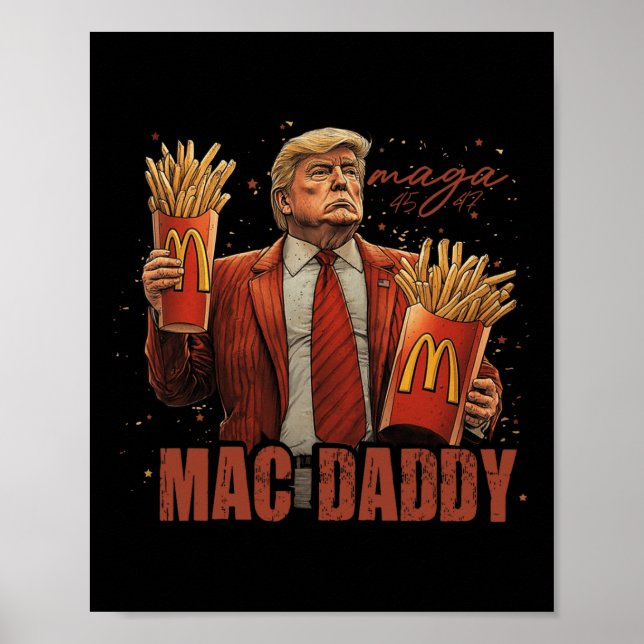 Funny Trump Mcdon 2024 Fast Food Mac pappa Hamburg Poster (Framsidan)