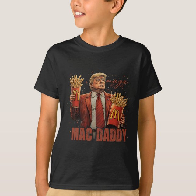 Funny Trump Mcdon 2024 Fast Food Mac pappa Hamburg T Shirt (Framsida)