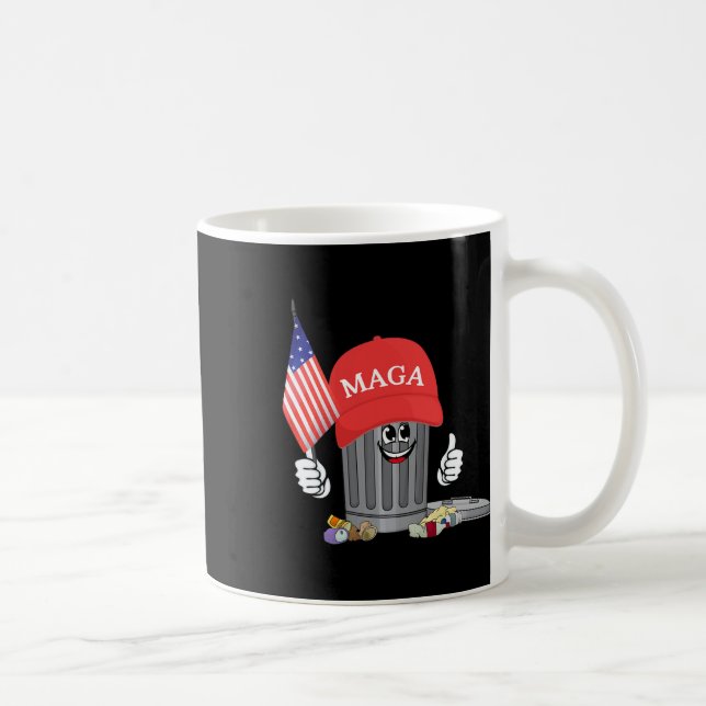 Funny Trump Mega Garge Can Cartoon Character Ameri Kaffemugg (Höger)