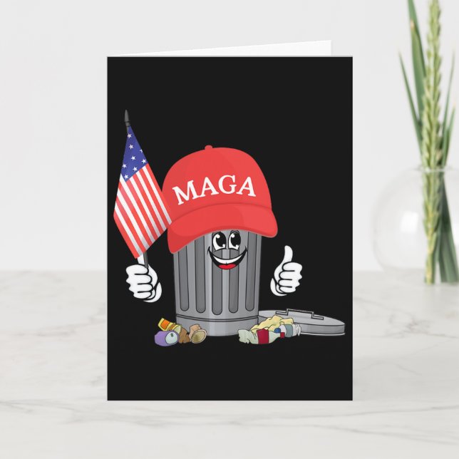 Funny Trump Mega Garge Can Cartoon Character Ameri Kort (Framsida)