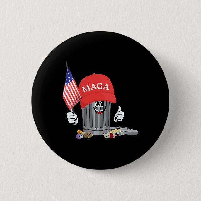 Funny Trump Mega Tecknad Sopor kan amerikanska Fla Knapp (Framsida)