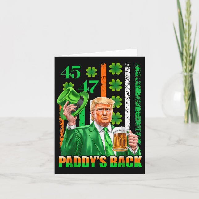 Funny Trump Paddys Back 45 47 St patricks day Usa Kort (Framsida)