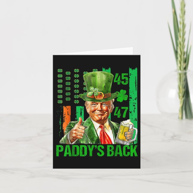 Funny Trump Paddys Back 45 47 St patricks day Usa Kort (Framsida)