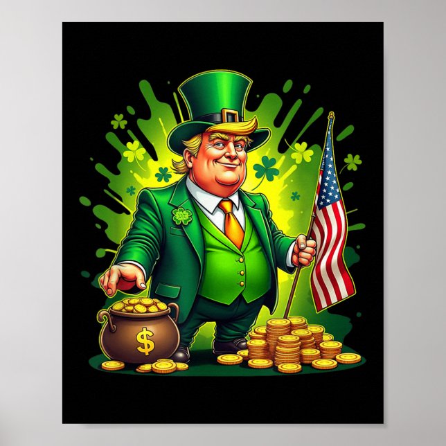 Funny Trump Paddys Back 45 47 St patricks day Usa Poster (Framsidan)