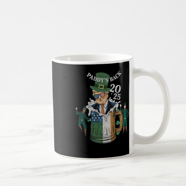 Funny Trump Paddy's Back St. Patrick Day Funny Gif Kaffemugg (Höger)