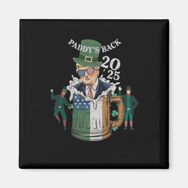 Funny Trump Paddy's Back St. Patrick Day Funny Gif Magnet (Framsidan)
