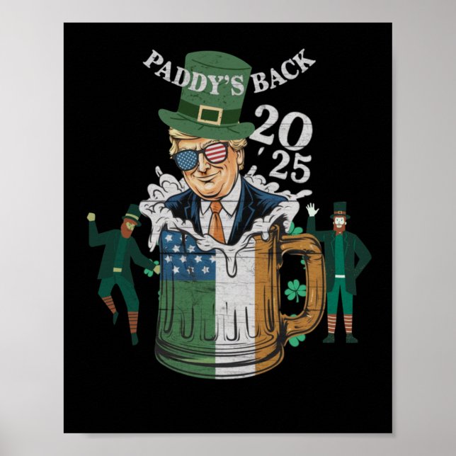 Funny Trump Paddy's Back St. Patrick Day Funny Gif Poster (Framsidan)