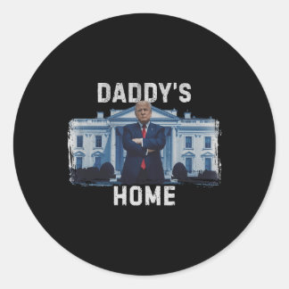 Funny Trump pappas Home White House 2024 1 Runt Klistermärke
