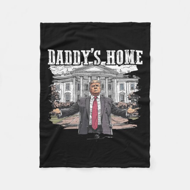 Funny Trump pappas Home White House 2024 Fleecefilt (Framsidan)