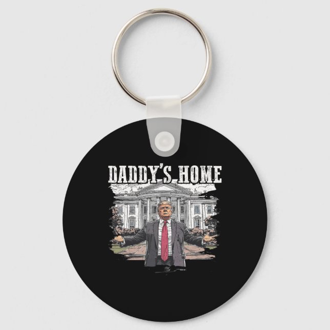 Funny Trump pappas Home White House 2024 Nyckelring (Framsida)