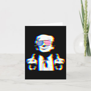 Funny Trump Psychedelic Edm Trippy Vaporwave Techn Kort