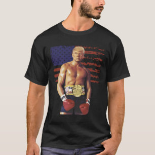 Funny Trump Rocky Boxing Meme Boxer US Flagga Patr T Shirt