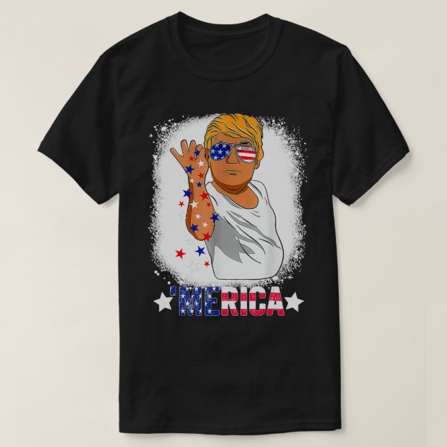 Funny Trump Salt Merica Freedom 4th Of July run  T Shirt (Design framsida)