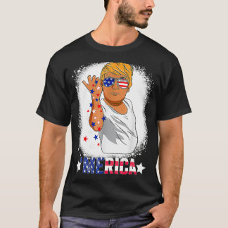 Funny Trump Salt Merica Freedom 4th Of July run T Shirt