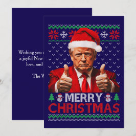 Funny Trump Santa Hat God jul Ugly Gift Julkort