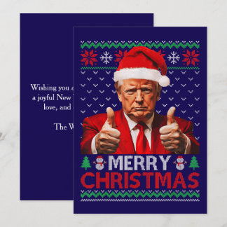 Funny Trump Santa Hat God jul Ugly Gift Julkort
