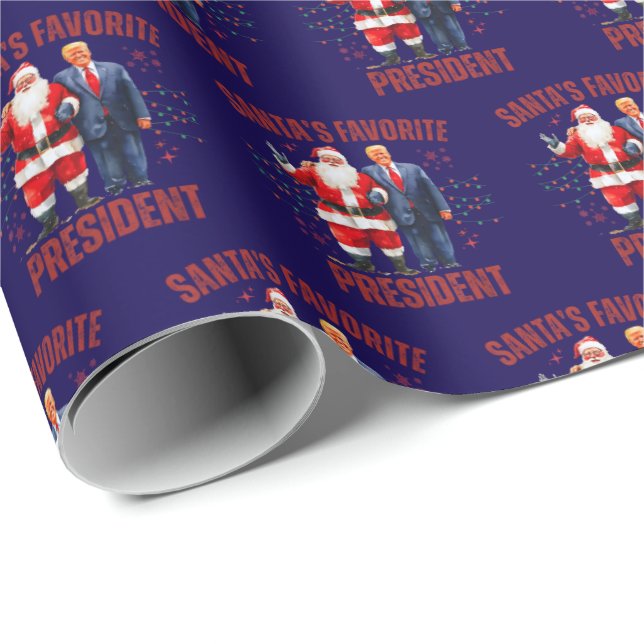 Funny Trump Santa's Favorite President Christmas Presentpapper (Rullad Hörn)