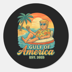 Funny Trump Shirt Bukt of US America Est 2025 Runt Klistermärke