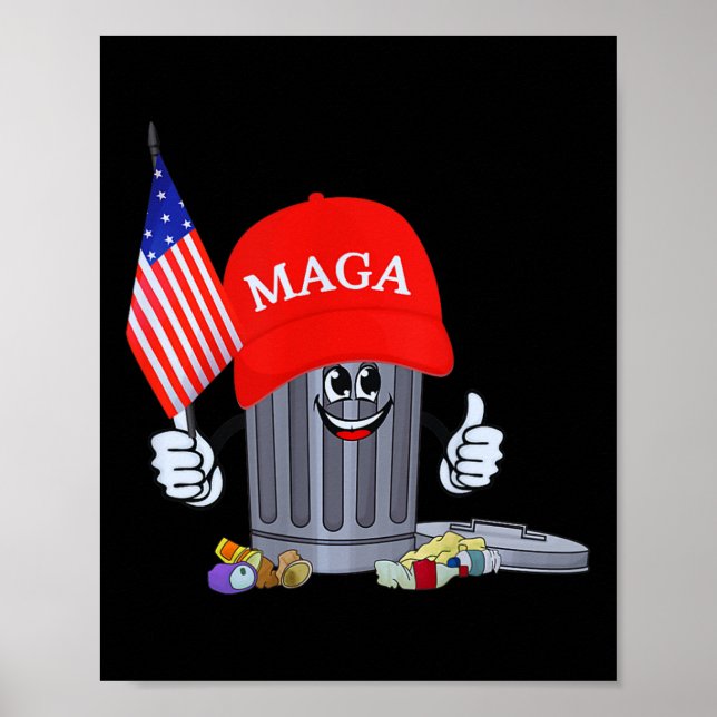 Funny Trump Sopor Can Tecknade figurer Amerika Poster (Framsidan)