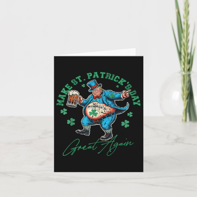 Funny Trump St patricks day Drinking Irish Manar W Kort (Framsida)