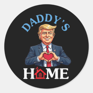 Funny Trump Stil Heart Händer pappas hem Far Runt Klistermärke