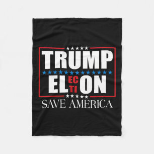 Funny Trump Val USA flagga Trump Elon Spara Amer Fleecefilt