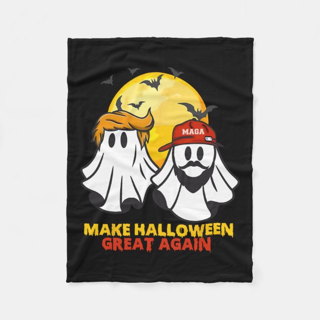 Funny Trump Vance Ghost Mega Hat Make Halloween Gr Fleecefilt (Framsidan)