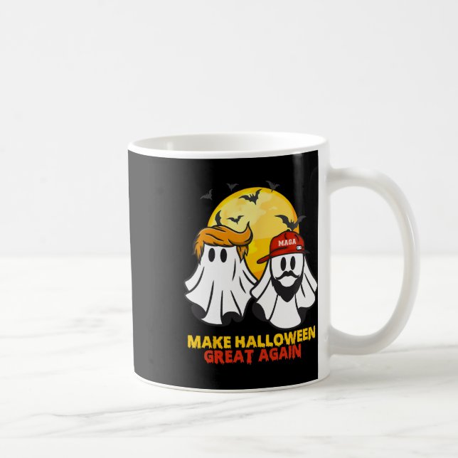 Funny Trump Vance Ghost Mega Hat Make Halloween Gr Kaffemugg (Höger)