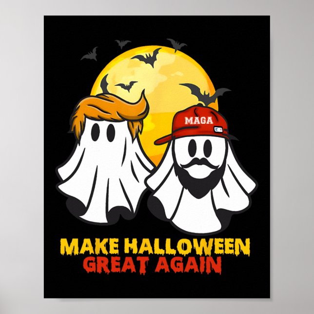 Funny Trump Vance Ghost Mega Hat Make Halloween Gr Poster (Framsidan)
