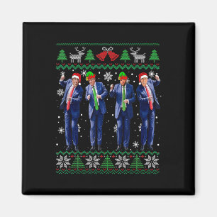 Funny Trump Vance Kennedy Elon Dancing Jultomten Magnet