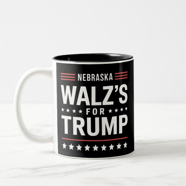Funny Trump Vance Walz's for Trump Nebraska Två-Tonad Mugg (Vänster)