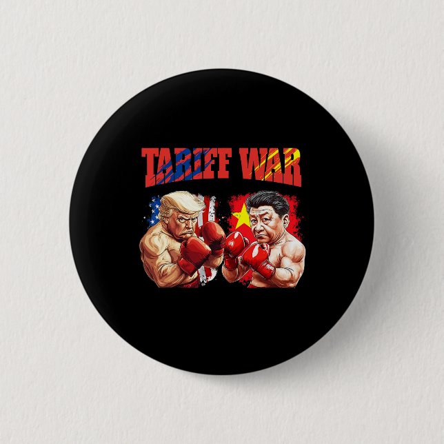 Funny Trump Vs Xi Jinping Boxing Boxing Match Knapp (Framsida)