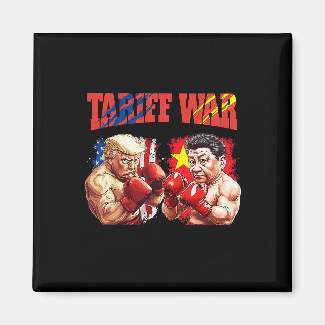 Funny Trump Vs Xi Jinping Boxing Boxing Match Magnet (Framsidan)