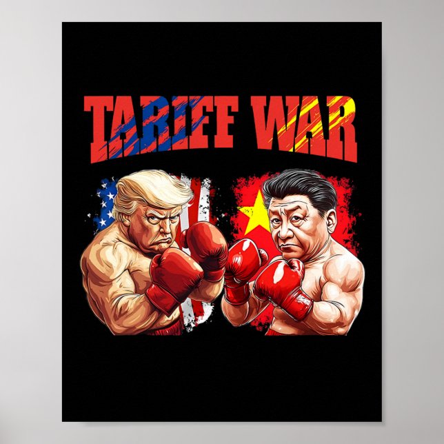 Funny Trump Vs Xi Jinping Boxing Boxing Match Poster (Framsidan)