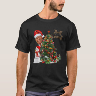 Funny Trump Wearing Santa Hat God jul T Shirt