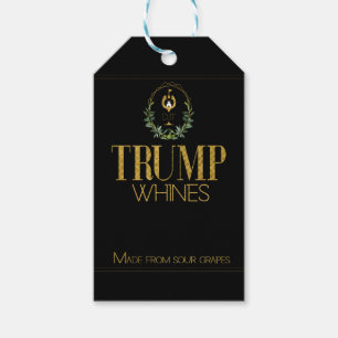 Funny Trump Whines Black Vin Presentetikett