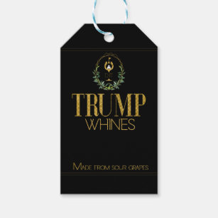Funny Trump Whines Black Vin Presentetikett
