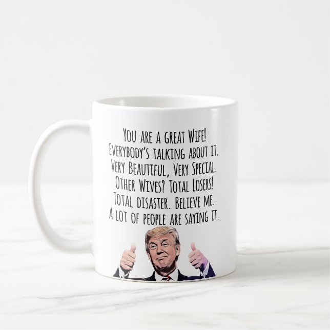 Funny Trump Wife Birthday Valentine Christmas Kaffemugg (Vänster)