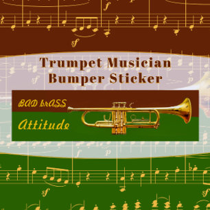 Funny Trumpet Musician Bad Brass Attitude Bildekal