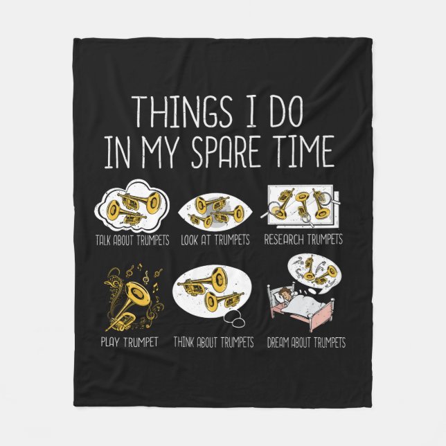 Funny Trumpet Player Gift Jazz Music Manar Trumpet Fleecefilt (Framsidan)