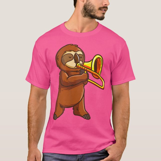 Funny Trumpet Player Sloth Shirt För manar Women K T (Framsida)