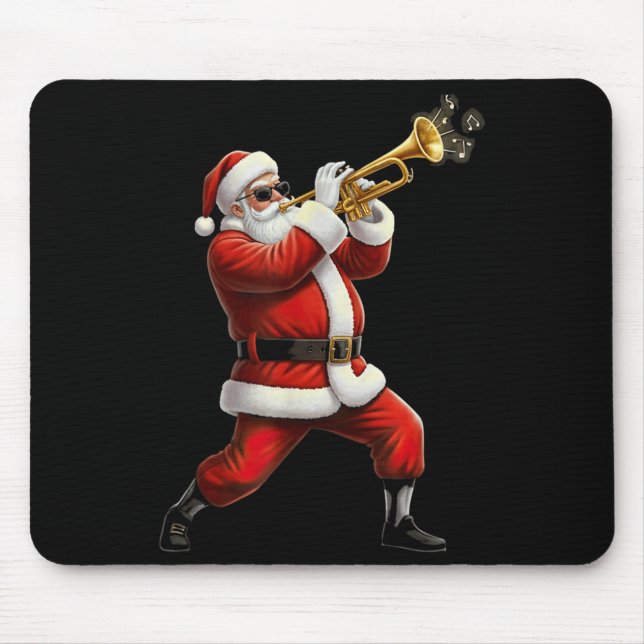 Funny Trumpet Santa Christmas Graphic Player Trump Musmatta (Framsidan)