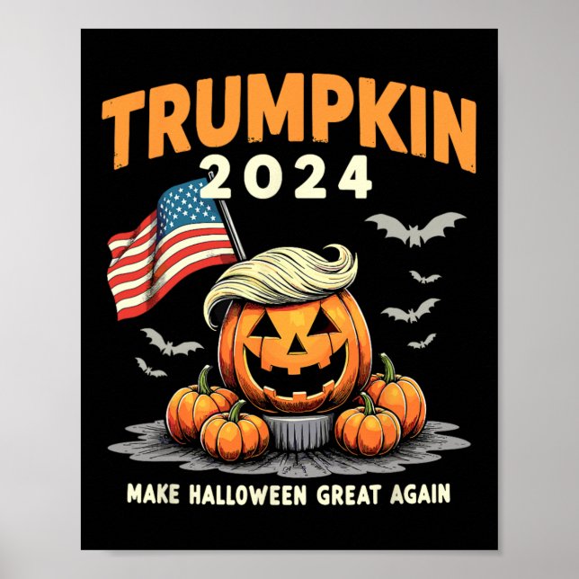 Funny Trumpkin 2024 Trump Make Halloween Underbar  Poster (Framsidan)