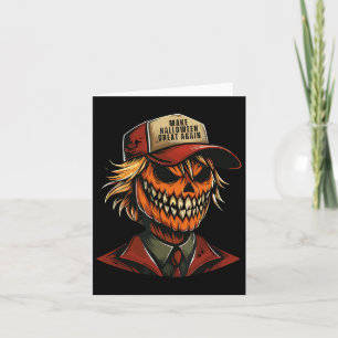 Funny Trumpkin Pumpkin Skeleton Make Halloween Gre Kort