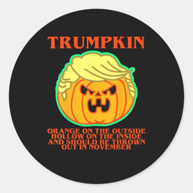 Funny Trumpkin Runt Klistermärke (Framsida)
