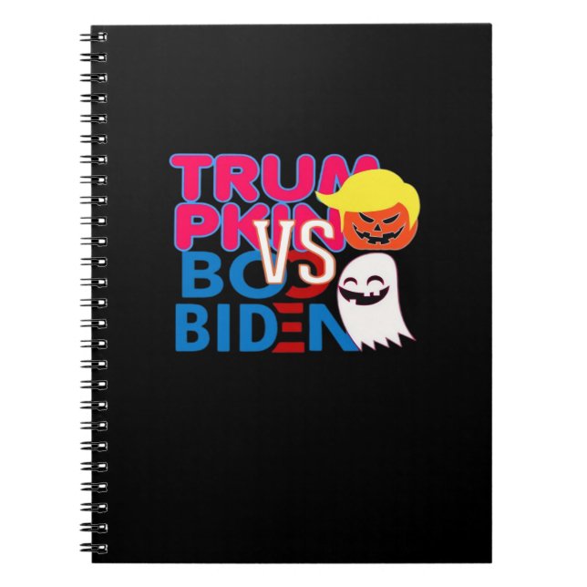 Funny Trumpkin Vs Boo Biden Halloween-designklass Anteckningsbok (Framsidan)