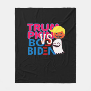 Funny Trumpkin Vs Boo Biden Halloween-designklass Fleecefilt
