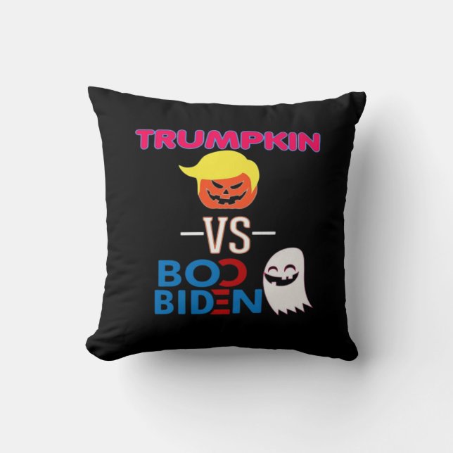 Funny Trumpkin Vs Boo Biden Halloween-designklass Kudde (Framsida)