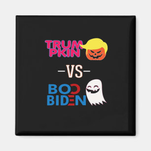 Funny Trumpkin Vs Boo Biden Halloween-designklass Magnet
